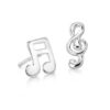 Sterling Silver Handmade Music Note Mismatched Stud Earrings Jewelry