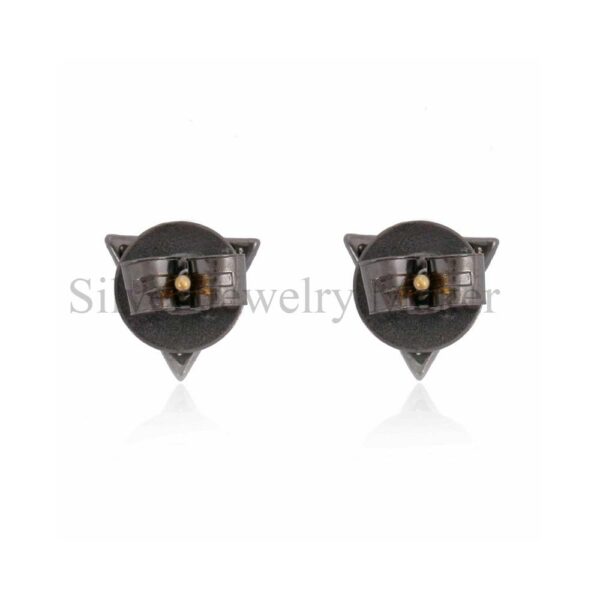 925 Sterling Silver Pave Diamond Triangle Stud Earrings Fine Jewelry