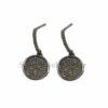 Natural Pave Diamond Disc Earrings 925 Sterling Silver Fine Jewelry