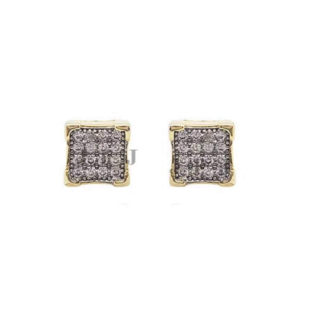 Sterling Silver Micro Pave Square Panel CZ Stud Earrings Jewelry, Stud Earrings Jewelry
