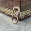 20 mm Rose Gold Sterling Silver Designer Carabiner Lock Bracelet Pendant Necklace Lock Fine Clasp Jewelry