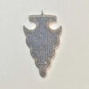 Sterling Silver Pave Diamond Blue Spinnel Arrowhead Pendant