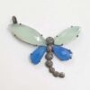 Handmade 925 Sterling Silver Pave Diamond Gemstone Dragonfly Pendant Jewelry