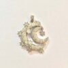 925 Sterling silver Handmade Pave Diamond Moon Star Pendant Jewelry
