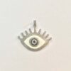 925 Sterling Silver Pave Diamond Enamel Evil Eye Pendants Jewelry