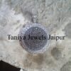 Handmade Pave Diamond Black Onyx Round Sterling Silver Pendant, Black Onyx Pendant, Silver Round Shape Pendant
