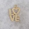 Handmade 925 Sterling Silver Pave Diamond Love Pendant Jewelry