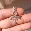 Handmade Sterling Silver Guitar Memorial Love Music Symbol Necklace, Sterling Silver Music Sign Pendant Charms Jewelry