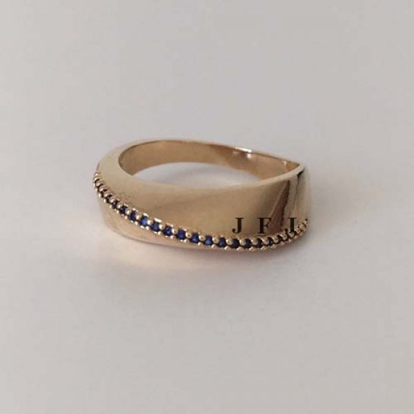 Sapphire ring, stacking ring, sapphire jewelry, wave gold ring, curved ring, delicate sapphire ring