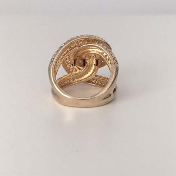 Sterling Silver Diamond ring, statement diamond ring, knot ring, chunky ring, unique diamond ring, big ring, large ring