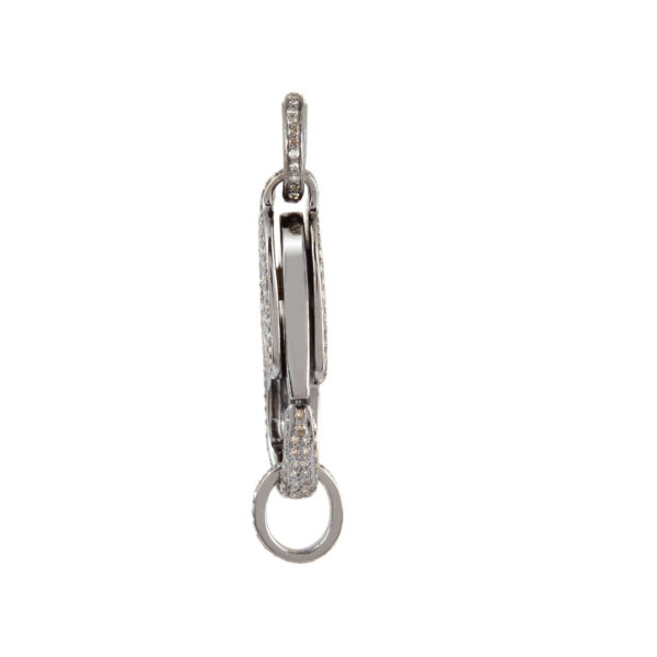 Pave Diamond .925 Sterling Silver Clasp Lock Connector Finding Jewelry