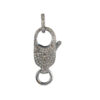 Pave Diamond Clasp Lock Connector Finding .925 Sterling Silver Jewelry