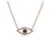 Sapphire Pave Diamond Handmade Evil Eye Necklace Jewelry