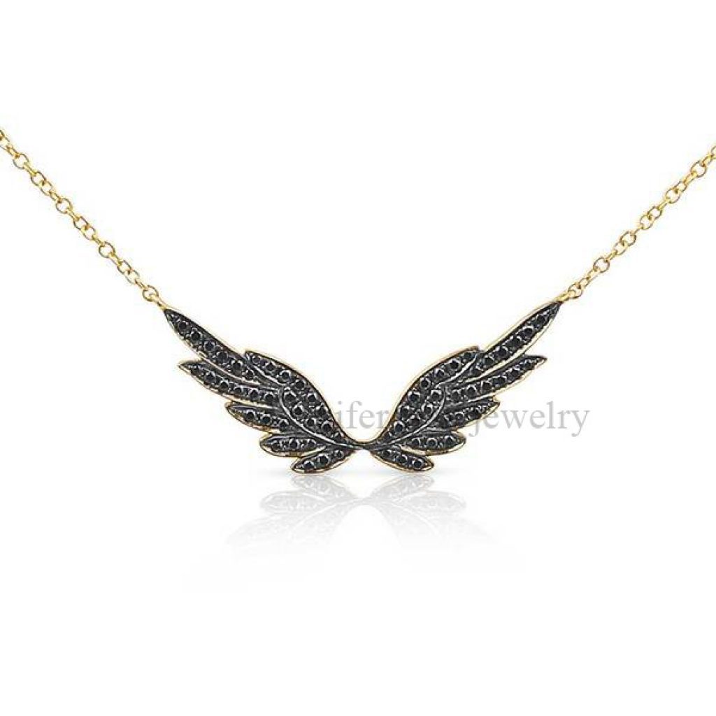 Sterling Silver Feather Wings Pendant Necklace