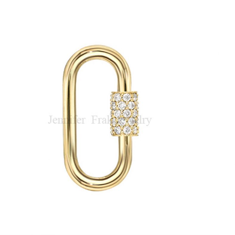 pave diamond carabiner lock jewelry manufacturer