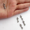 4 pcs Sterling Silver Key Charm Pendant With White Topaz Gemstones Pave Diamond Pendant
