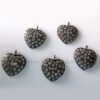 5 Pcs Wholesale Pave Diamond Antique Finish Sterling Silver Heart Charm Pendant, White Topaz Pendant