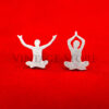 Cute yoga asanas mix sterling silver stud earrings. Hand cut tiny yoga studs. Yoga lovers gift. Yogi earrings