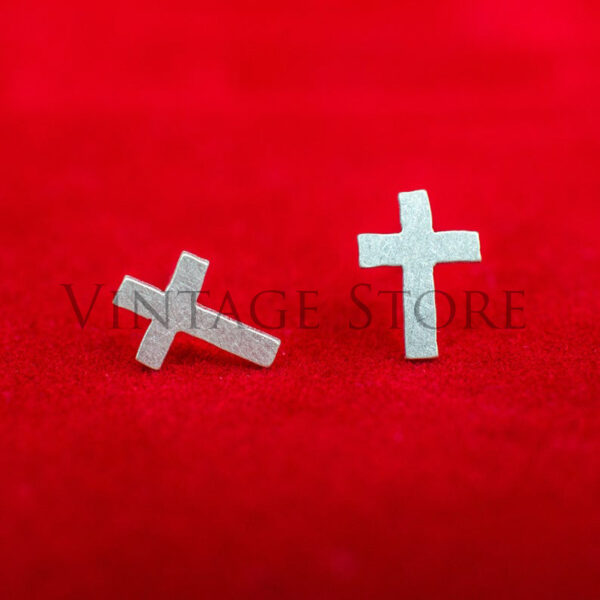 Cross sterling silver stud earrings. Religion gift. Tiny cross silver studs. Catholic religion earrings