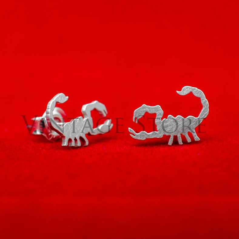 925 sterling silver stud earrings Tiny scorpion studs. Animal and insect lovers gift. Punk girl gift.