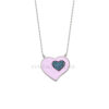 Sterling Silver Pink Heart Shape Nano Turquoise Enamel Pendant Jewelry