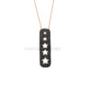 925 Sterling Silver Star Shape Black Onyx Dog Tag Pendant Jewelry