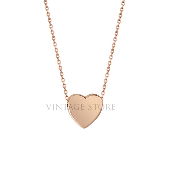 Sterling Silver Pending Plain 3D Heart Pending Rose Gold Plated Silver Necklace Wholesale Jewelry