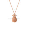 Sterling Silver Pending Plain 3D Pineapple Pending Rose Gold Plated Silver Necklace Wholesale Jewelry