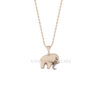 Sterling Silver 3D Plain Elephant Shaped Rose Gold Plated Necklace Wholesale Jewelry