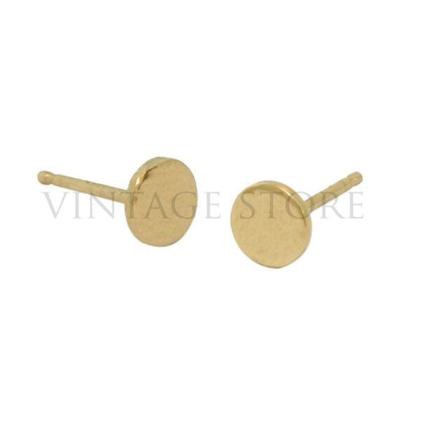 14k Gold Hammered Circle Stud Earrings Jewelry, 14k Gold Round Stud Earrings