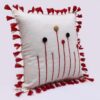 Handmade Embroidery cushion cover, Pillow case, Threads work cushion, Decorative Pillow case, white pillow cover, flowers pillow case