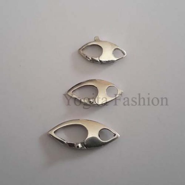 Sterling Silver Marquise Almond Shaped Lobster Clasp Lock Jewelry