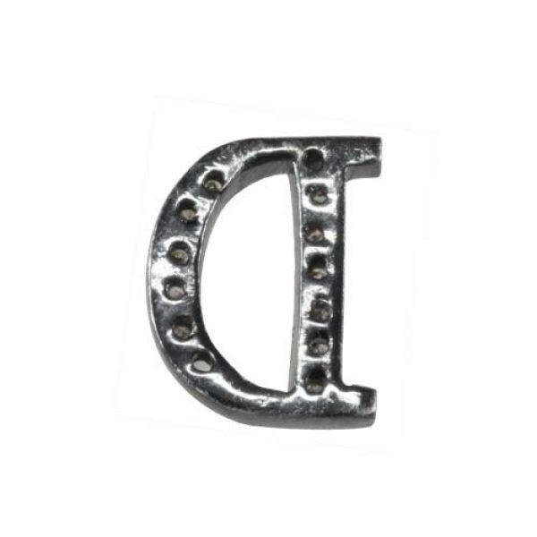 Solid 925 Sterling Silver Pave Diamond Letter D Alphabet Initial Finding Jewelry