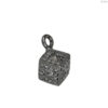 Natural Diamond Pave Square Shape Charm Pendant 925 Sterling Silver Handmade Jewelry