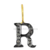 New R Initial Letter 925 Sterling Silver Studded Natural Diamond Jewelry Finding