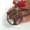 Diamond Pave Life of Tree Pendant 925 Sterling Silver Vintage Style Jewelry