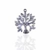 Natural Diamond Pave Life OF Tree Charm Pendant Sterling Silver Fine Jewelry