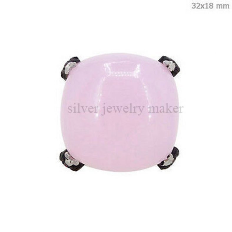 Pink Opal Gemstone Ring .925 Sterling Silver Ruby Handmade Designer Jewelry