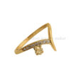 0.30 Ct Round Cut Engagement Wave Ring 14k Yellow Gold Jewelry