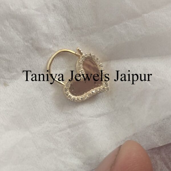 Sterling Silver Double Side Handmade Heart Shape Diamond Padlock Jewelry, 14k Yellow Gold Heart Lock Jewelry