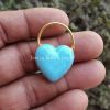 Turquoise Color Enamel Handmade Heart Shape Designer Padlock Jewelry, Enamel Heart Padlock Jewelry, stack Jewelry