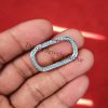Turquoise Sterling Silver Handmade Snap Bracelet Link Lock Clasp Finding Jewelry, Sterling Silver Link Carabiner Clasp Lock Jewelry