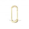 14k Yellow Gold Plated Snap Oval Lock, Solid 925 Silver Gold Plated Snap Lock, Oval Carabiner Snap Hook Wholesale Jewelry