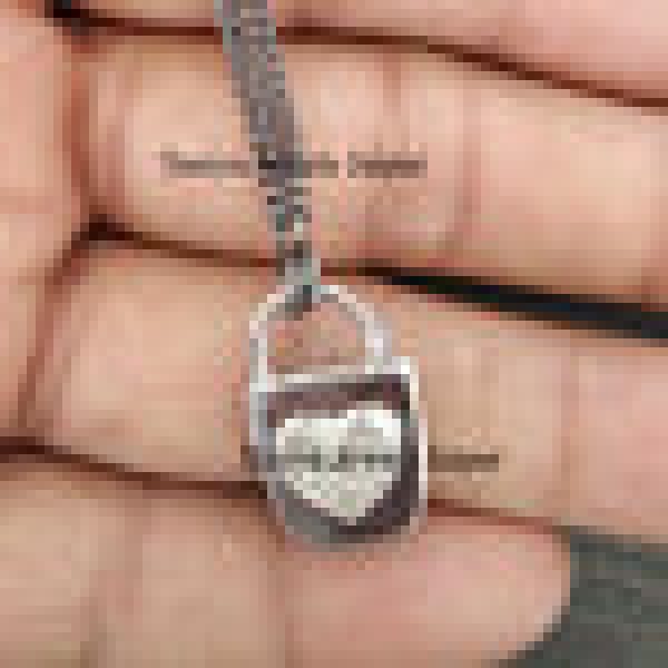 Handmade Pave Diamond 925 Sterling Silver Padlock Chain Necklace Jewelry, Diamond Padlock Jewelry, Silver Necklace