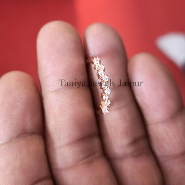Rose Gold Plating Handmade Sterling Silver Pave Diamond Ring Jewelry, Weeding Ring, Engagement Ring Jewelry