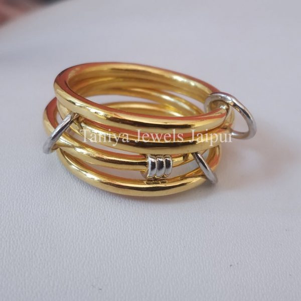 Designer Handmade Plain Silver Four Round Band Ring Jewelry, Women's Handmade Band Ring, Silver Band Ring, Weeding Band Ring Jewelry