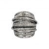 Pave Diamond Multi Layer Ring 925 Sterling Silver Jewelry, Silver Pave Diamond Ring Jewelry