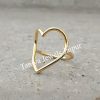 Valentine Gift!! 14k Solid Yellow Gold Heart Shape Ring, Designer Heart Shape Yellow Gold Ring For Women's, 14k Gold Heart Ring