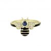 Enamel Bee Ring, Yellow Gold Plating Handmade Pave Diamond Enamel Bee Ring Sterling Silver Jewelry, Diamond Bee Ring, Bee Jewelry