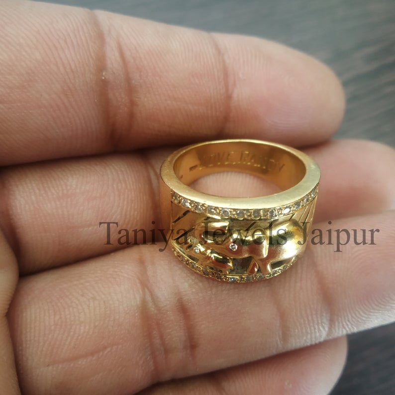 22kt gold ring with tri colour | Simple gold earrings, Gold jewelry simple,  Gold bangles design